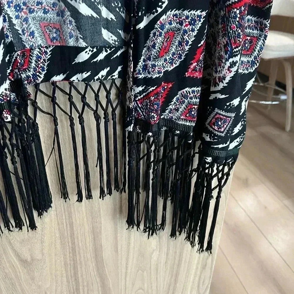 Vince Camuto Open Front Fringe Cardigan Kimono Boho Size 2X XXL - Picture 4 of 7